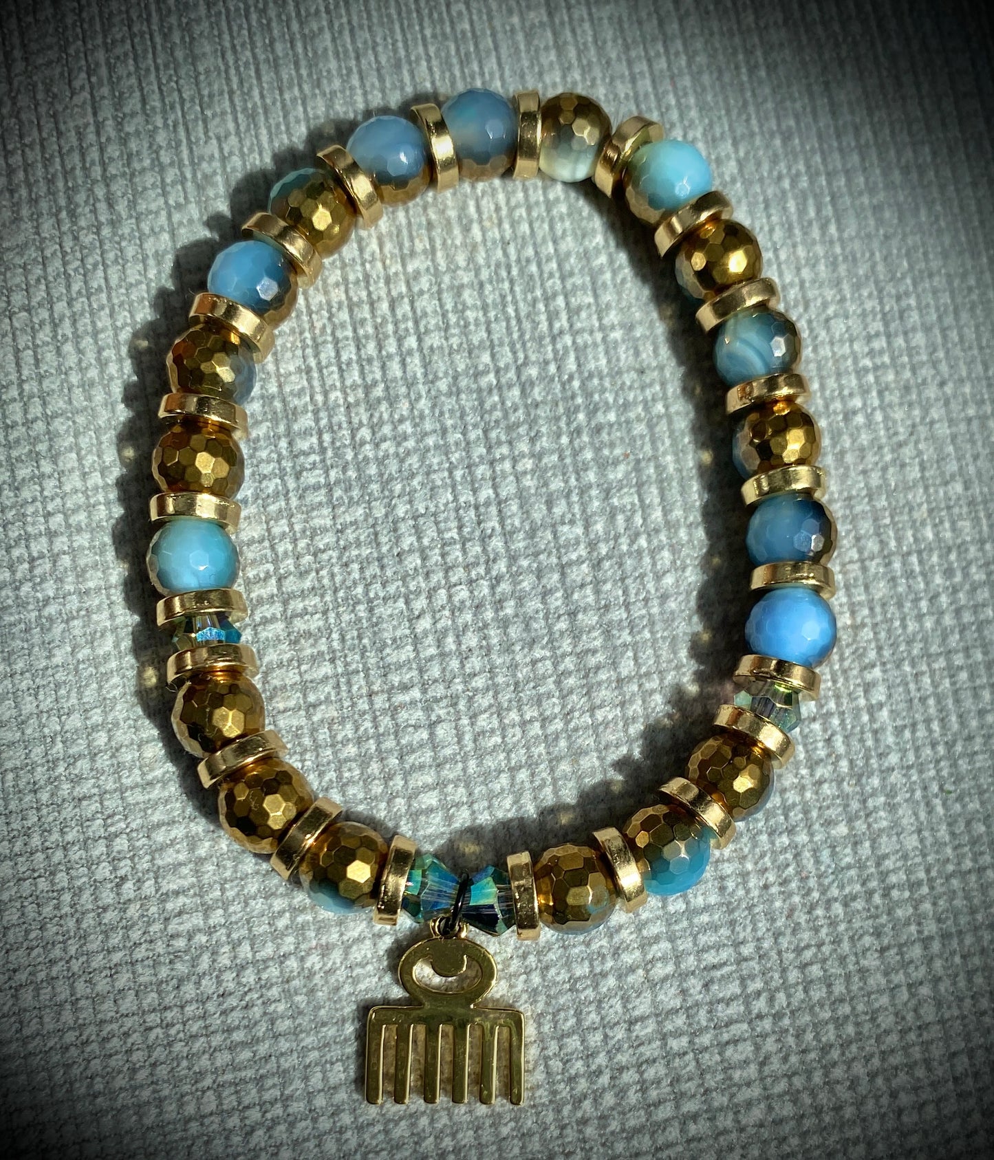Duafe - gold plated blue agate